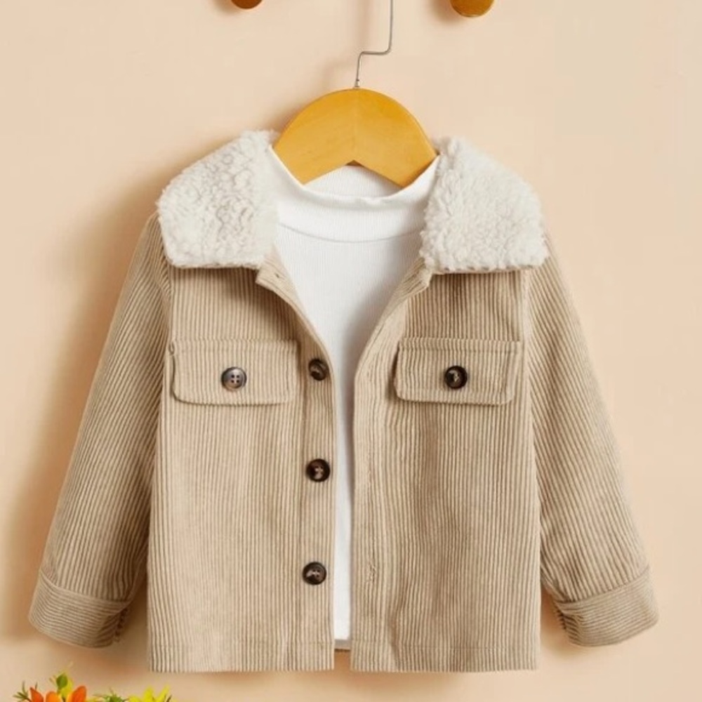 Teddy Collar Corduroy Coat